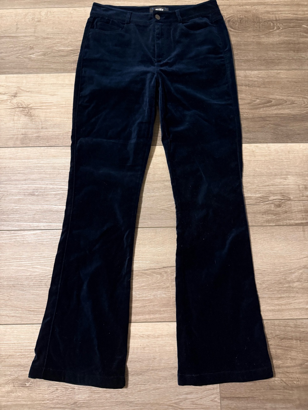 PAIGE Dark Navy Velvet Flare Jeans